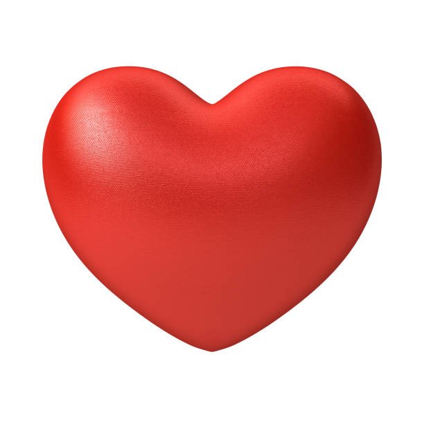 red heart isolated on white background . 3d rendering.